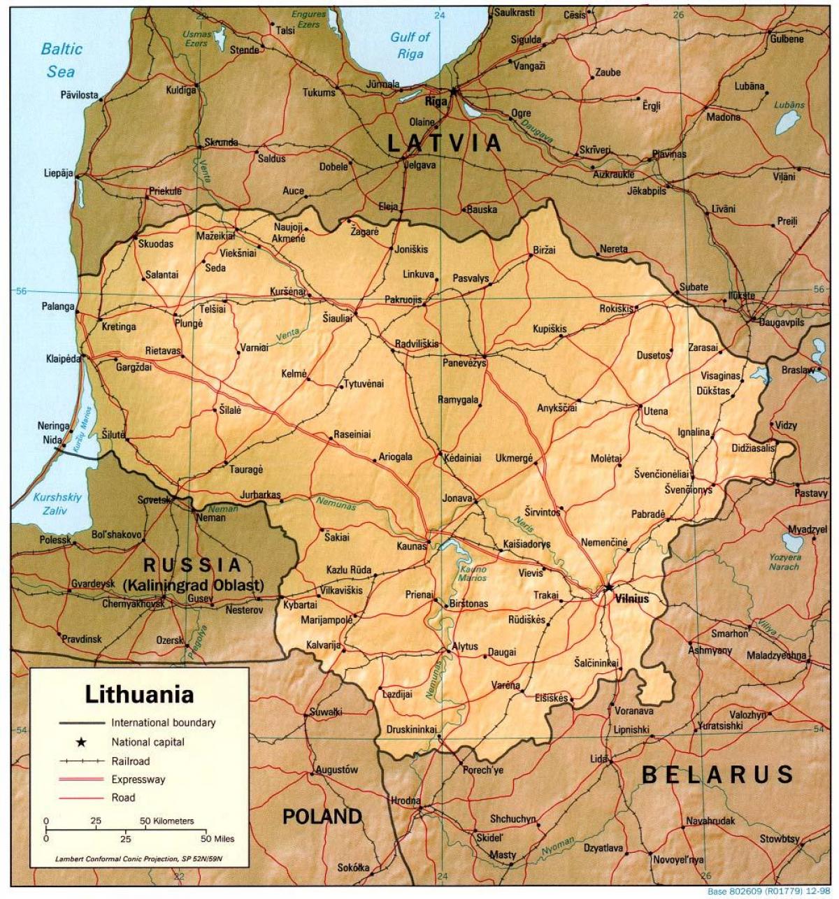 地图上的立陶宛1900